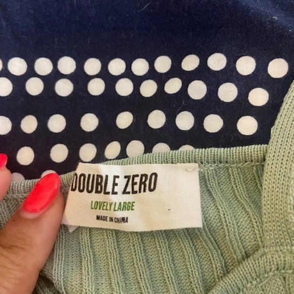 Mint Green Spaghetti Strap Ribbed Dress - Midi with slit - Picture 4 of 4